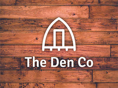 The Den Co. brand branding den glamping line logo mark minimal simple wood