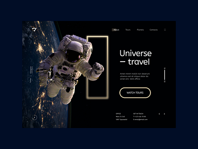 universe travel design ui ux web