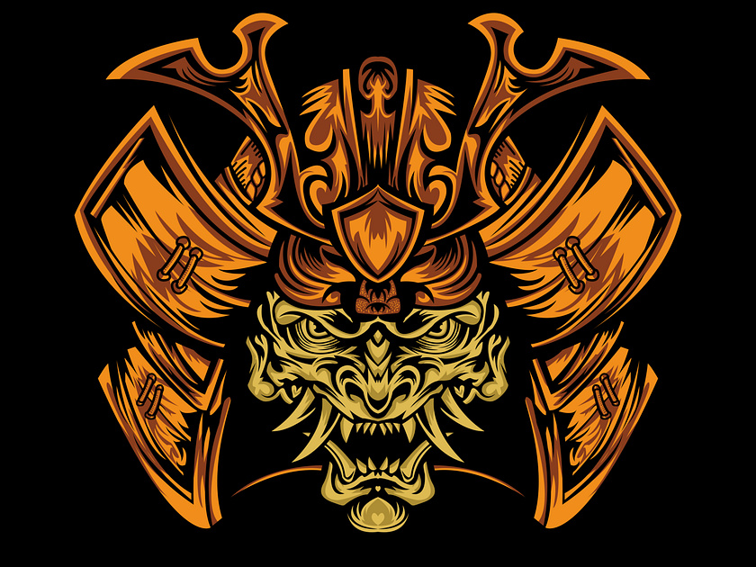 SAMURAI HEAD by oxvian art on Dribbble