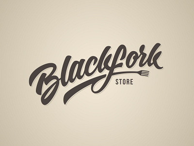 Blackfork brushscript calligraphy fork lettering logo script type typography vintage