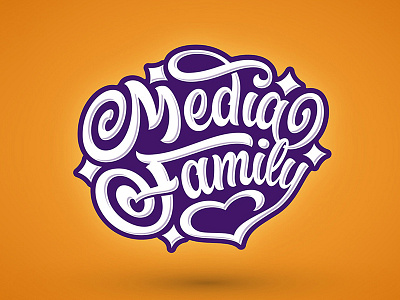 Media Family calligraphy font lettering logo media script type