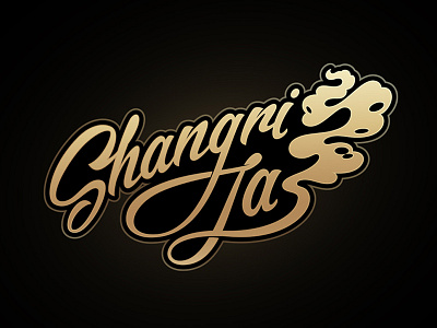 Shangri-La brushscript calligraphy hookah lettering logo script smoke type typography