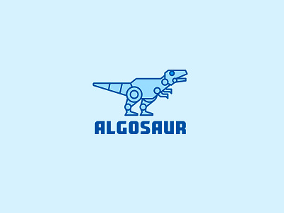 Algosaur algorithm dino dinosaur font logo raptor robot type typography