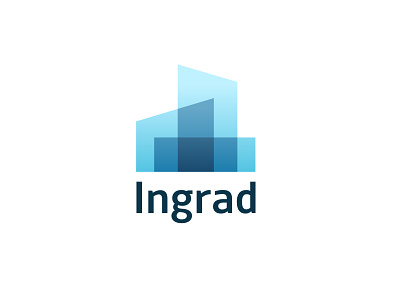 Ingrad ✦ Logo building city colors glass gradient logo logofolio logotype real estate shape