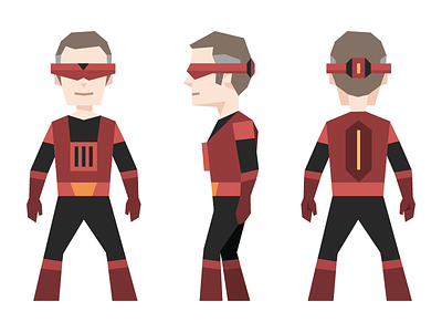 Zenith - Piotr's superhero alter ego character costume flat geometric person polygon sci fi superhero tech