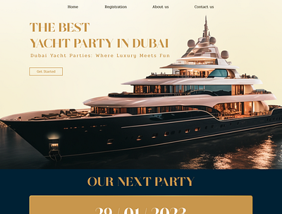 Yacht Party - Landing Page design graphic design landing page ui ux website ui