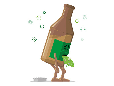 One too many adobe art beer cartoon character creative flat fun graphics illustrations illustrator vector