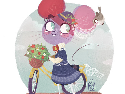 London Mouse bike bike ride bird characterdesign children children book illustration childrens illustration cute digital digital art digital painting digitalart illustration london mouse procreate