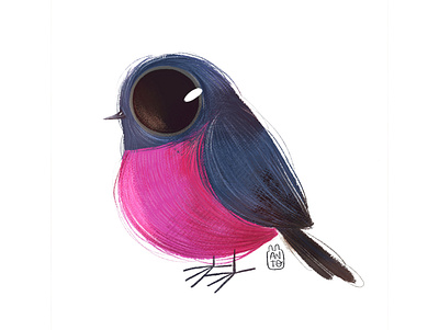 Cute Birds: Pink Robin art bird children childrens illustration cute digital digital art digital painting digitalart illustration pink procreate robin