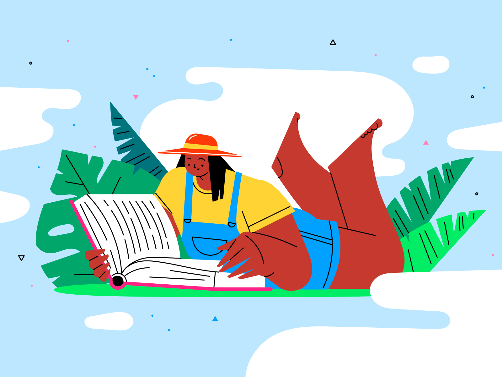 summer-reading-by-olga-boeva-on-dribbble