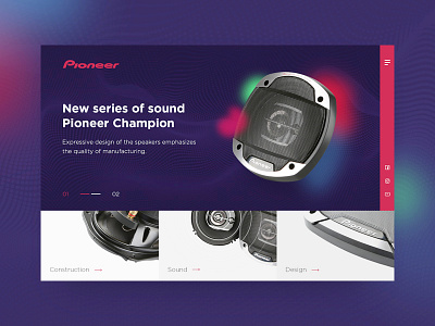 Pioneer acoustics series concept landingpage music pioneer speaker web webdesign