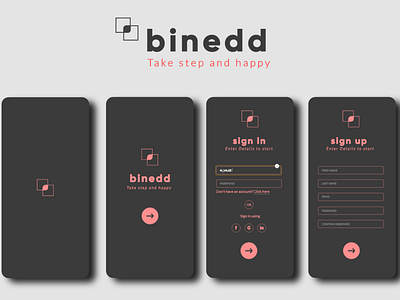 binedd app branding design illustration illustrator logo ui ui design uidesign ux ux design