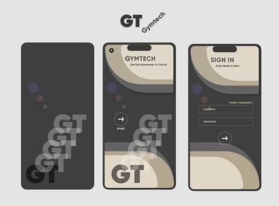 gymtech design illustration minimal typography ui ui design uidesign ux ux design vector