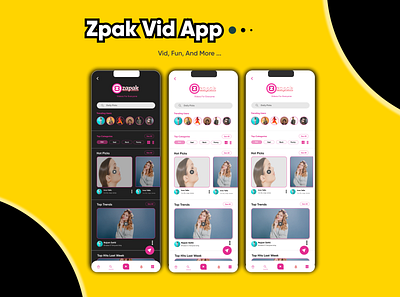 Zpak vid app idea 2 branding design illustration logo ui ui design uidesign ux ux design vector