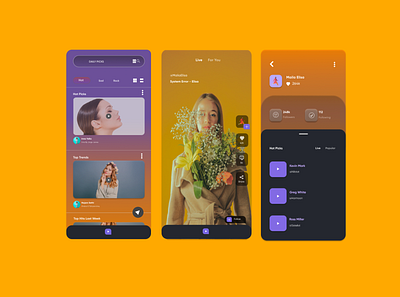 ZPAK live short Video creation And Streaming App Design 3d animation branding design graphic design illustration motion graphics ui ui design uidesign ux ux design