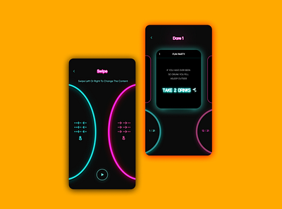 Truth And Dare Neon Gaming UI With Crystal Cards Designs branding design illustration logo ui ui design uidesign ux ux design vector