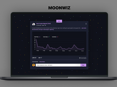 MOONWIZ CRYPTO STATS WEB DESIGN branding design illustration logo ui ui design uidesign ux ux design vector