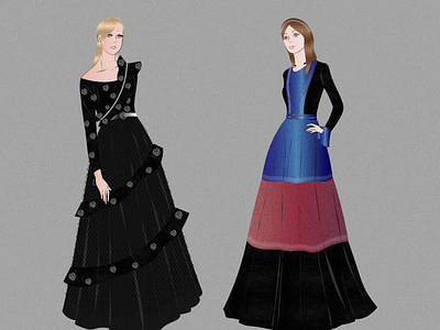 Black gown illustrations for summer 2021 collection