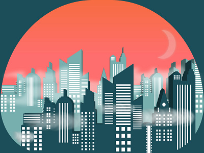 Fog City Sunset city city illustration cityscape design illustrator sunset sunset illustration vector