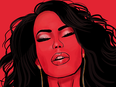 Aaliyah colors digital art digital painting illustration procreate