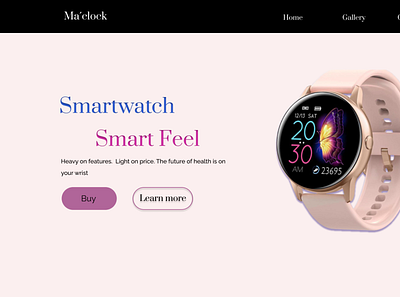 Ma´clock Landing Page beginner design landingpage page pink smartwatch watch web