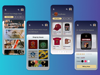 Harry Potter Shop ♥ app application beginner design harrypotter hogwarts shop ui webdesign