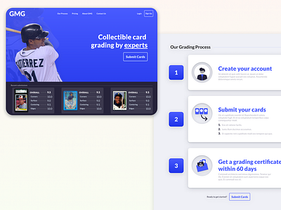 Card Grading Services Landing Page