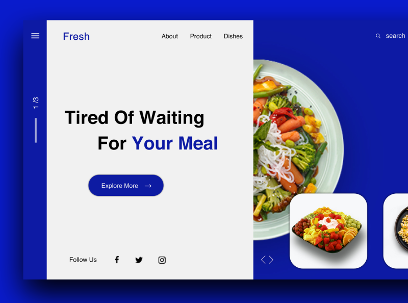 Fresh food html header by vamsi Krishna on Dribbble