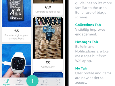 Wallapop Tab Bar app iphone redesign ui design