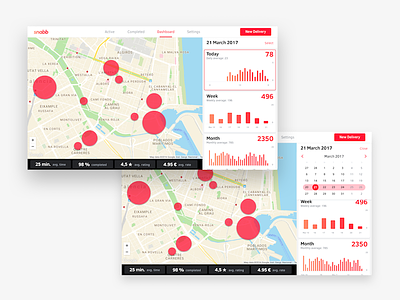 snabb Dashboard analytics dashboard map stats