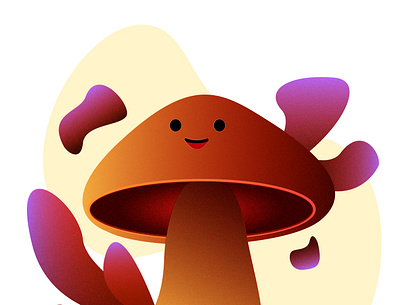 Cutie Mushroom creative creative design cute art cute illustration design design art digital art digital illustration flatdesign illustration mushroom