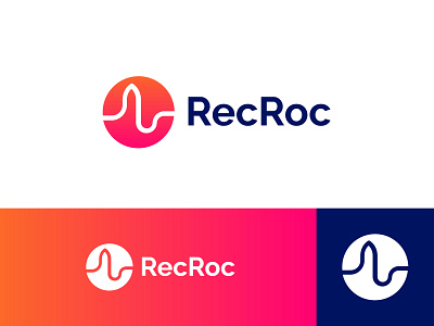RecRoc logo design branding design gradient logo identitiy logo logodesign logodesigner modern logo music music app music logo rock logo rocket logo wave logo waves