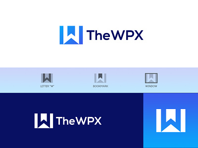 TheWPX Logo bookmark logo brainding branding clean design design logo logodesign logodesigner mark w logo window logo wordpress logo