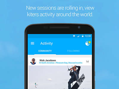 WOO kite Android activity android app design share social sports uxui