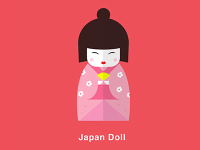 Japan Doll design icon illustration japan skiddoo travel vector