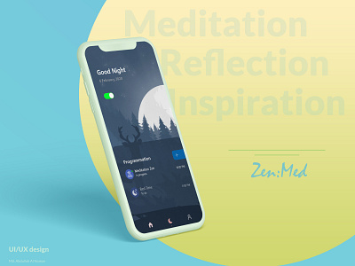 Meditation App UI app art design flat graphic design icon minimal ui ux web