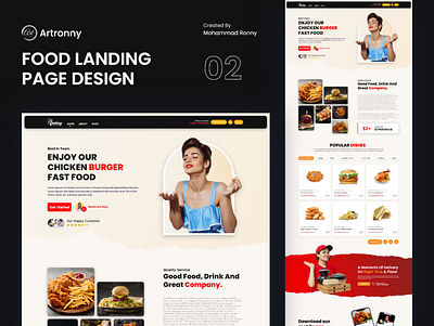 Restaurants Landing Page Design food ui ui uiux