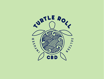 Logo Design - Turtle Roll best designer best logo brand identity cannabis cbd cbd logo clever design hand drawn logo logo logo design logodesign logos seltzer surf brand surf logo thc logo turtle logo turtle roll waves