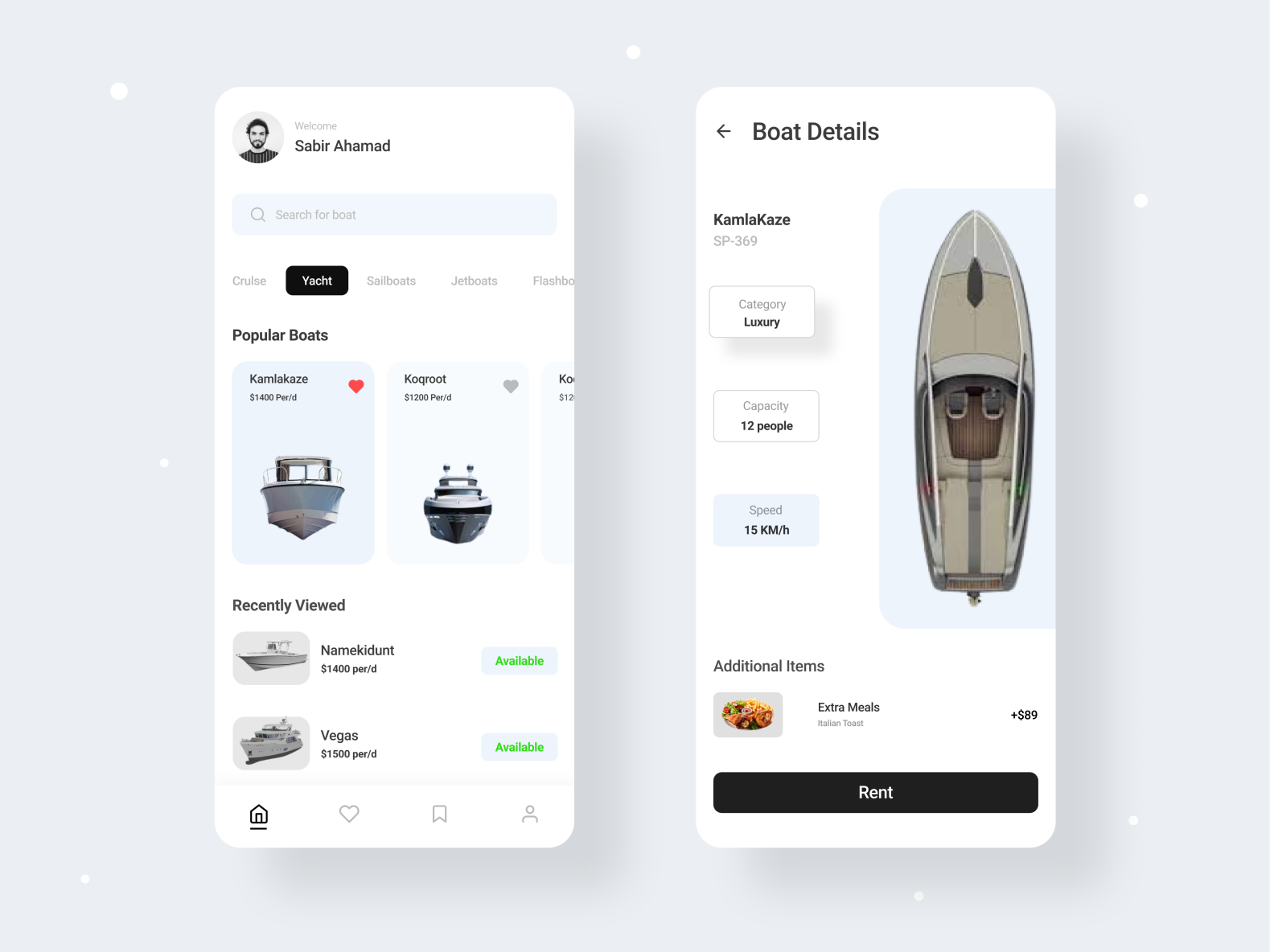 Boat Rent App by Jyotiprakash Sahoo on Dribbble