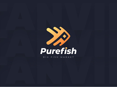 Purefish Brand Logo Design brand logo creative logo fish logo logo logo design logo designer purefish shop logo unique logo