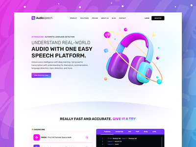 SaaS Audio Speech Landing Page