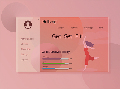 Holistic Health web app design fitness app glassy health app typography ui ux web website