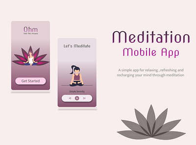 Meditation app branding meditation meditation app typography ui ux uxui yoga app