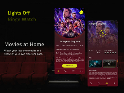 Movies at Home cinema app movies app movies at home netflix ui uiuxdesign ux uxdesign