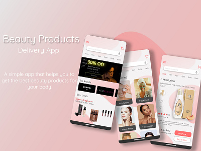 Beauty Products Delivery App beauty app cosmetic app design health app logo typography uidesign uiux ux