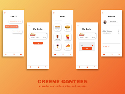 The Greene Canteen canteen app design dribble food app food delivery app prototype typography ui uiux user experience user interface ux