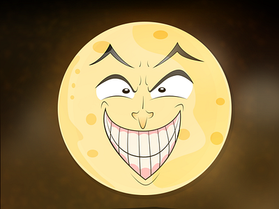 Sinister Moon - 02 afraid drawing drawn grinning moon photoshop scary moon silly sinister