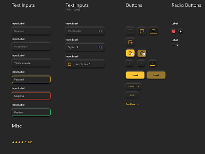 Neomorphic Dark Mode UI kit