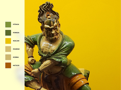 Color Palette - Chinese Statue art color palette green statue yellow