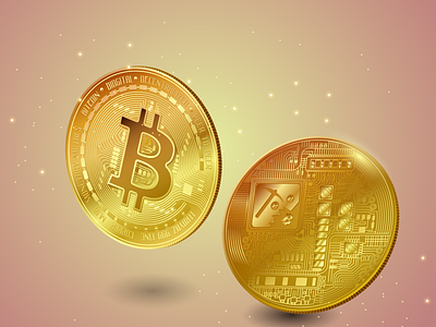 Bitcoin coin cryptocurrency illustration souvenir vector